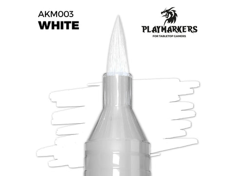 AK Interactive baltas akrilinis dažų žymeklis Playmarker, teptuko galiukas