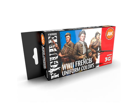 AK Interactive Prancūzų uniformų WWI/WWII akrilinių dažų rinkinys