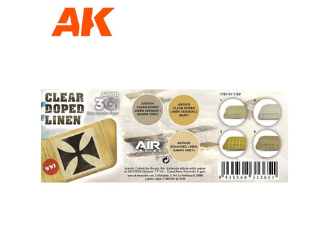AK Interactive 3Gen akriliniai dažai Clear Doped Linen rinkinys