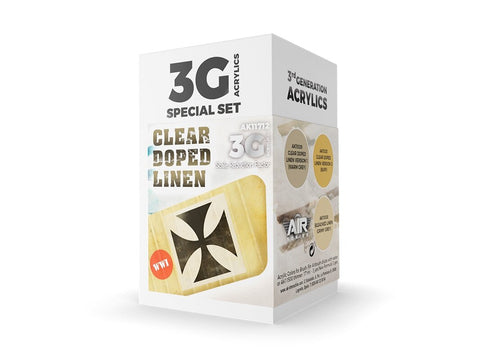 AK Interactive 3Gen akriliniai dažai Clear Doped Linen rinkinys