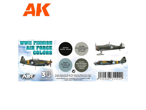 AK Interactive Suomijos WWII oro pajėgų spalvų akrilinių dažų rinkinys