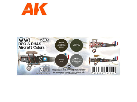 AK Interactive WWI britų lėktuvų akrilinių dažų rinkinys, AK11711