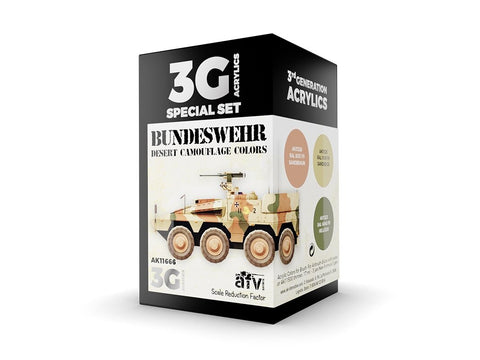 AK Interactive Bundeswehr dykumos kamufliažo akrilinių dažų rinkinys