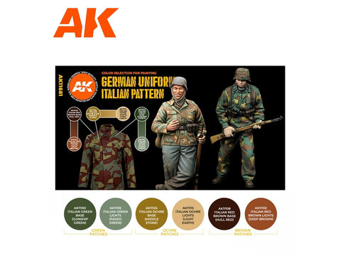 AK Interactive Waffen SS Italų Maskuojamos Uniformos Dažų Rinkinys 3Gen