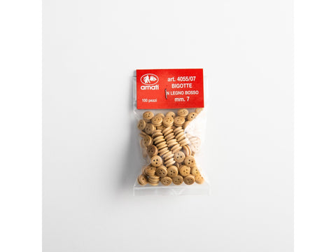 Amati buksmedžio jufersai 7 mm, 100 vnt. laivų modeliams