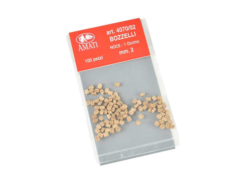 Amati riešutmedžio blokai 2 mm (100 vnt.) laivų modeliams