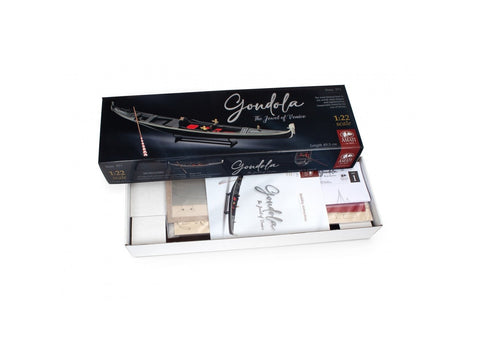 Amati Venecijos gondola 1:22 medinis modelio rinkinys, 49,5 cm, A571