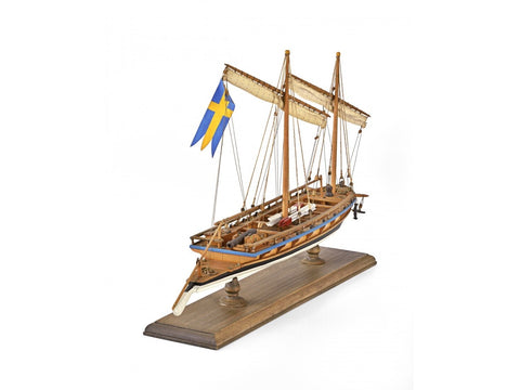 Amati švediška kanonierinė valtis – medinis modelio rinkinys B1550, 34,5 cm