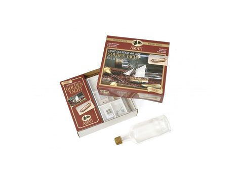 Amati olandiška jachta butelyje, medinis laivo modelio rinkinys 1:300 (B1350)