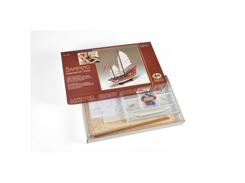 Amati Sampang medinis laivo modelio rinkinys 34 cm (Italija)