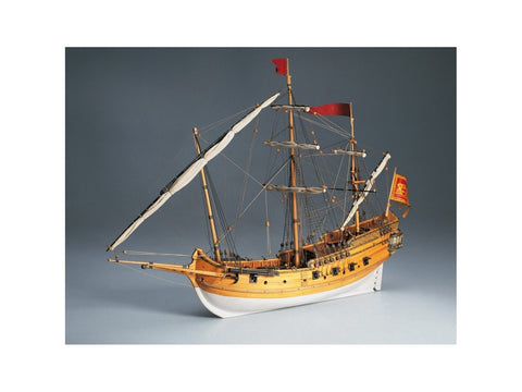Amati Venecijos Polacca medinis burlaivio modelis 1:150, rinkinys 45 cm