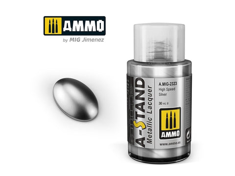 AMMO MIG A-Stand High Speed Silver metaliniai dažai, 30 ml (2323)