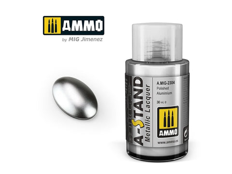 AMMO MIG A-Stand metaliniai dažai Poliruotas aliuminis 30 ml (2304)