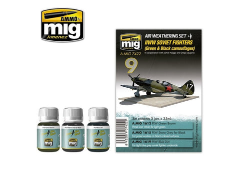 AMMO MIG WW2 sovietinių lėktuvų sendinimo rinkinys, 3 spalvos