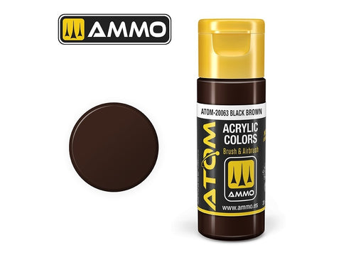 AMMO MIG ATOM akriliniai dažai Black Brown 20 ml (20063)
