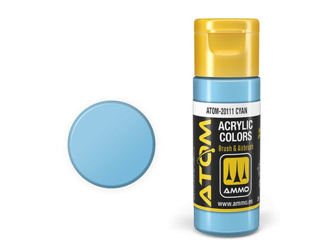 AMMO MIG ATOM akriliniai dažai Cyan, 20 ml (20111)