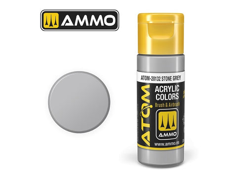 AMMO MIG ATOM akriliniai dažai Stone Grey Akmens pilka 20 ml (20132)