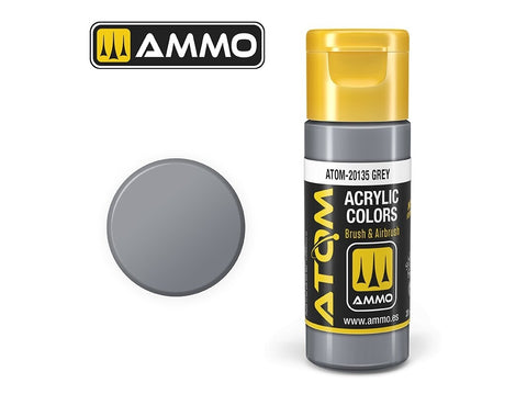 AMMO MIG ATOM akriliniai dažai – pilka (Grey), 20 ml, 20135