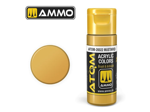 AMMO MIG ATOM akriliniai dažai Mustard 20 ml (20022)