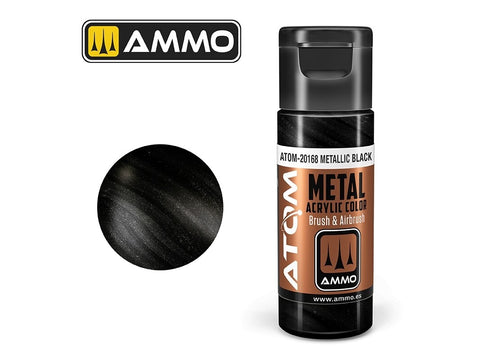 AMMO MIG ATOM akriliniai dažai Metalinė Juoda 20 ml (20168)
