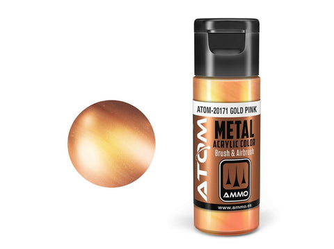 AMMO MIG ATOM akriliniai dažai METALLIC Gold Pink, 20 ml (20171)
