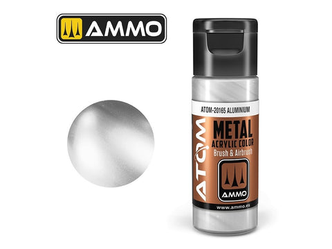 AMMO MIG ATOM akriliniai dažai – metalinis aliuminis, 20 ml (20165)