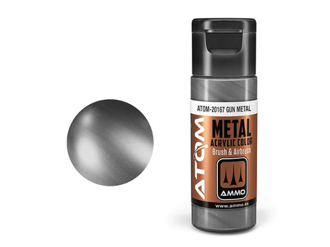 AMMO MIG ATOM akriliniai dažai Metallic Gun Metal 20 ml (20167)