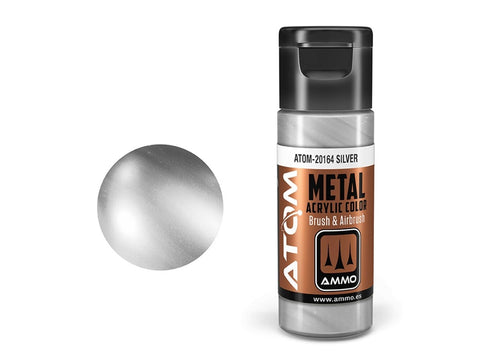 AMMO MIG ATOM akriliniai dažai metalinis sidabras 20 ml (20164)