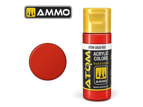 Akriliniai dažai AMMO MIG ATOM Scarlet Red 20 ml (20028)
