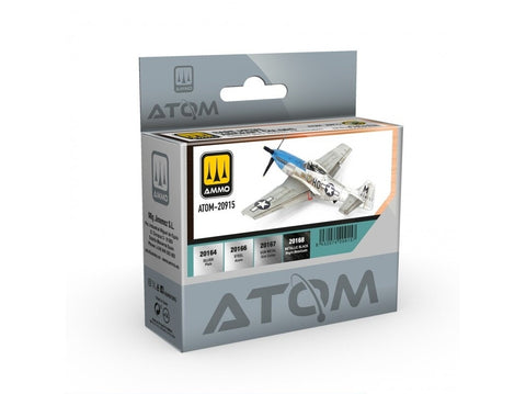 AMMO MIG ATOM akriliniai metaliniai dažai Bare Metal, rinkinys 4 spalvų (20915)