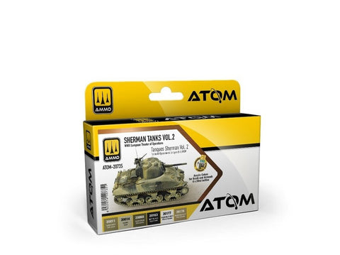 AMMO MIG ATOM akrilinių dažų rinkinys Sherman tankams, WWII Europa