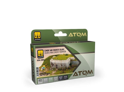 AMMO MIG ATOM akrilinių dažų rinkinys „Cementas ir betonas“, 6 vnt.
