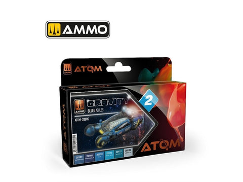 AMMO MIG ATOM akrilinių dažų rinkinys Gravity 2 Blue – mėlyni atspalviai