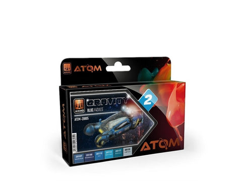 AMMO MIG ATOM akrilinių dažų rinkinys Gravity 2 Blue – mėlyni atspalviai
