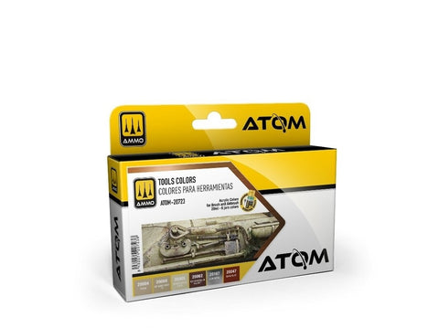 AMMO MIG ATOM akriliniai dažai – įrankių spalvų rinkinys 6×20 ml (20723)