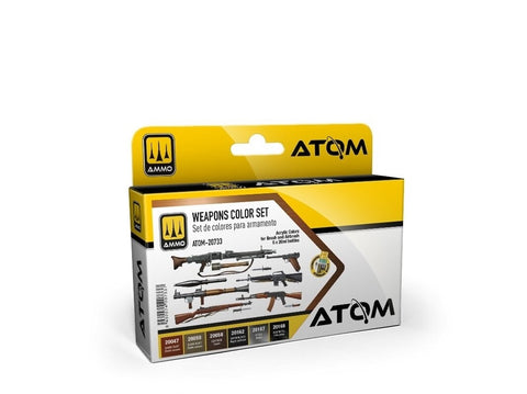 AMMO MIG ATOM akrilinių dažų rinkinys ginklų spalvos, 20733
