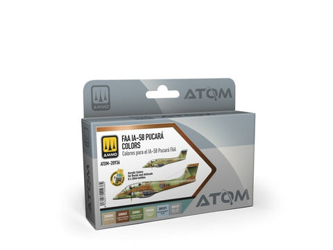 AMMO MIG ATOM akrilinių dažų rinkinys IA-58 Pucará FAA, 6 spalvos, 20936
