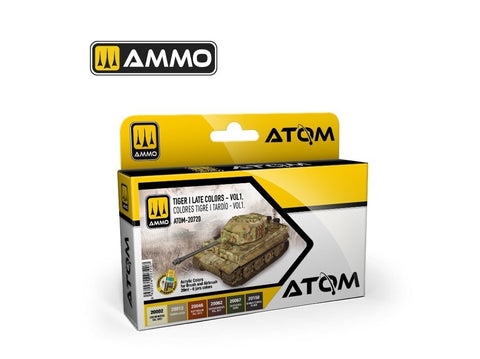AMMO MIG ATOM akrilinių dažų rinkinys Tiger I vėlyvos spalvos Vol.1 (20720)