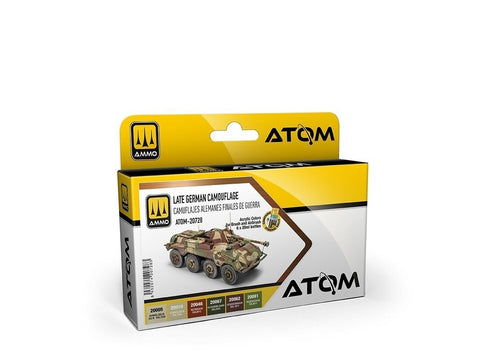 AMMO MIG ATOM akrilinių dažų rinkinys – vėlyvas vokiečių kamufliažas 6 spalvos