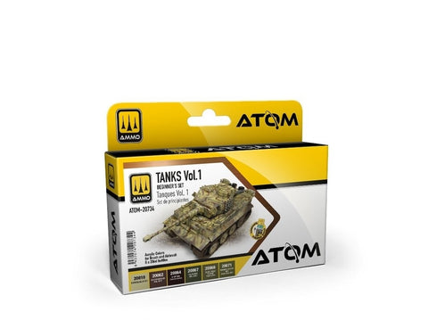 AMMO MIG ATOM akrilinių dažų rinkinys WWII tankams, pradedantiesiems, 1 dalis