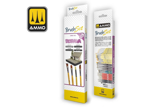 AMMO MIG dioramų sintetinių teptukų rinkinys, 4 vnt., 7613