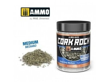 AMMO MIG kamštinės granulės akmenims Stone Grey Medium 100ml