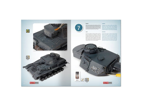 AMMO MIG WWII vokiečių Panzer Grey dažymo vadovas modeliams (4 kalbos)