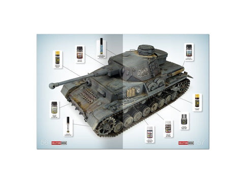 AMMO MIG WWII vokiečių Panzer Grey dažymo vadovas modeliams (4 kalbos)