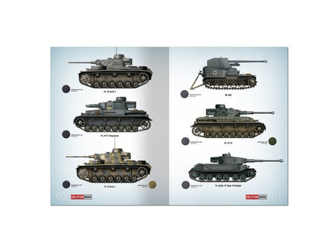 AMMO MIG WWII vokiečių Panzer Grey dažymo vadovas modeliams (4 kalbos)
