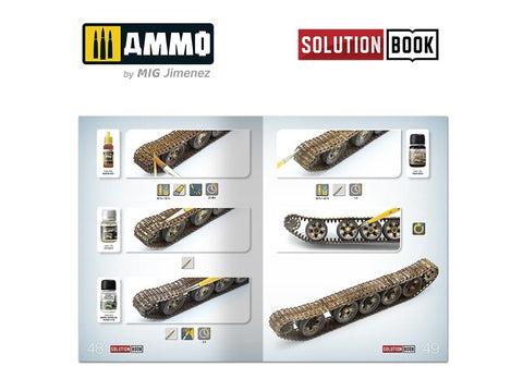AMMO MIG SOLUTION BOOK: rūdžių dažymo vadovas, daugiakalbis, 6519