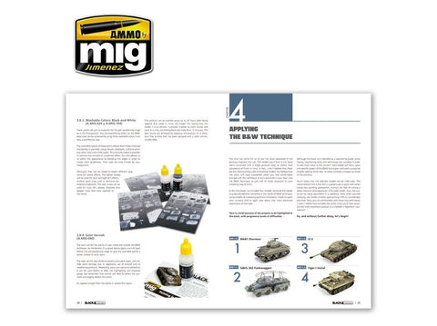 AMMO MIG: Black & White technika – žingsnis po žingsnio knyga modelių dažymui