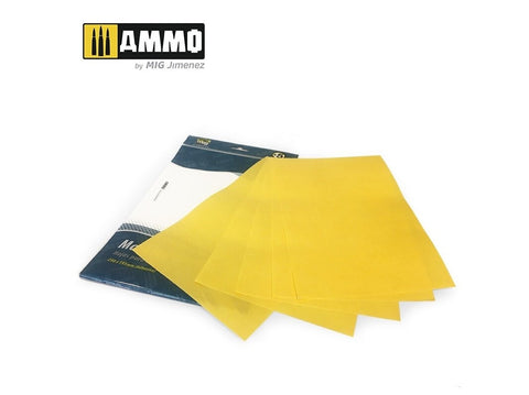 AMMO MIG Maskavimo lapai aerografui 280×195 mm, be klijų likučių 8043