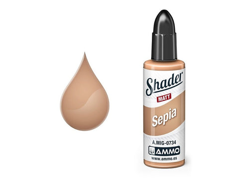 AMMO MIG MATT SHADER dažai Sepia 10 ml aerografui (0734)