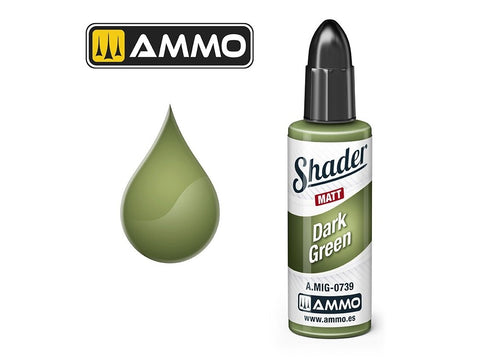 AMMO MIG SHADER matiniai dažai tamsiai žali 10 ml, 0739